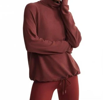 Portland High Neck Midlayer Top In Hot Chocolate