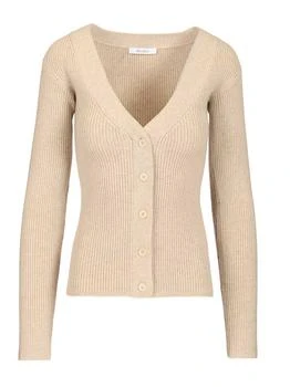 Max Mara | Max Mara Mxmgioiosa V-Neck Ribbed Cardigan