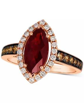 Le Vian | Pomegranate Garnet (2 ct. t.w.) & Diamond (1/2 ct. t.w.) Halo Ring in 14k Rose Gold