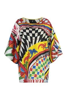 Dolce & Gabbana | Dolce & Gabbana All-Over Carretto Printed Short-Sleeved Blouse