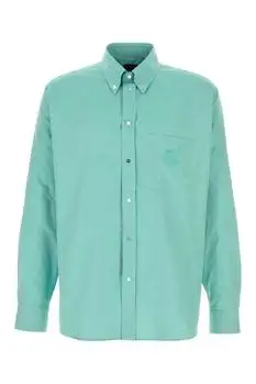 Fendi | Fendi Logo Embroidered Bown-Down Oxford Shirt