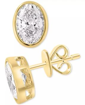 Effy | EFFY® Lab Grown Diamond Oval Stud Earrings (2 ct. t.w.) in 14k Gold