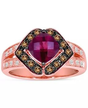 Le Vian | Raspberry Rhodolite (1-7/8 ct. t.w.) & Diamond (1/3 ct. t.w.) Halo Ring in 14k Rose Gold