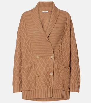 Max Mara | Mirca waffle-knit camel hair cardigan