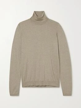 Brunello Cucinelli | Metallic Cashmere-blend Turtleneck Sweater - Camel
