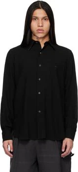 MAISON MARGIELA | Black Virgin Wool Long-Sleeved Shirt