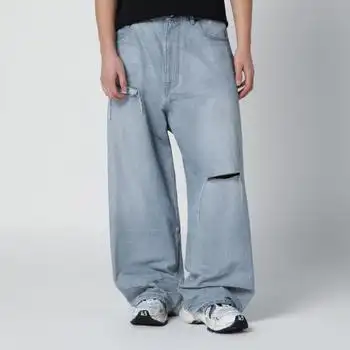 Balenciaga | Light blue baggy jeans with rips