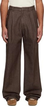 Dries Van Noten | Brown Pleated Jeans