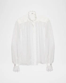 Chloé | Tonal Striped Silk Blouse