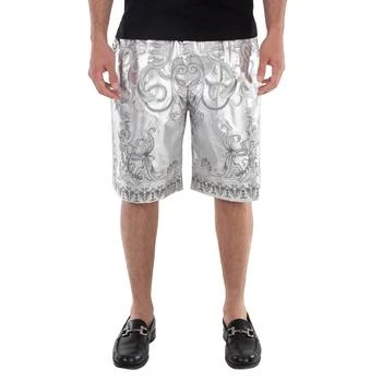 Versace | Men
s Silver Baroque Print Silk Twill Shorts