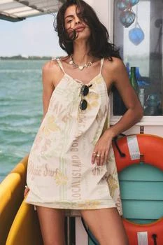 BDG BDG Eva Tie-Front Ruched Strap Trapeze Mini Dress