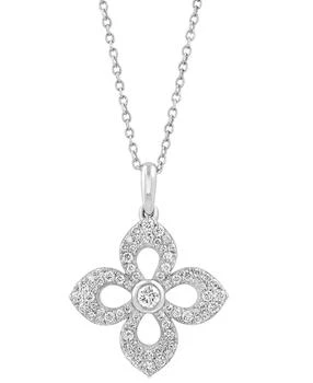 Effy | EFFY® Diamond Flower Pendant Necklace (1/2 ct. t.w.) in 14k White Gold, 18"