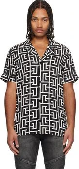 Balmain | Off-White
Black Monogrammed Print Pyjama Shirt