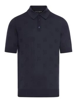 Dolce & Gabbana | Dolce & Gabbana Logo Jacquard Short-Sleeved Polo Shirt