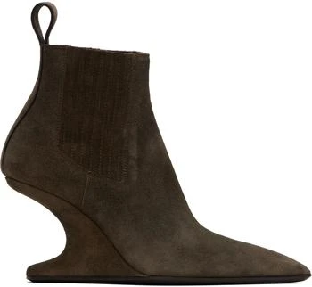 Rick Owens | Brown Concordians Runway Ankle Sharp Boots