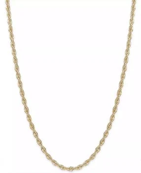 Lightweight Rope Chain 16" Necklace (1-3/4mm) in 14k Yellow Gold