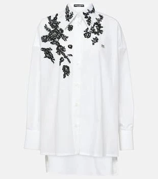 Dolce
Gabbana | Lace-appliqué cotton poplin shirt