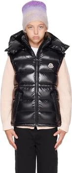 Moncler | Big Kids Black Ania Hooded Down Vest