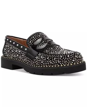 Lydiaa Rhinestone Tailored Loafer Flats