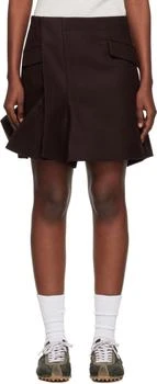Sacai | Brown Wool Melton Miniskirt