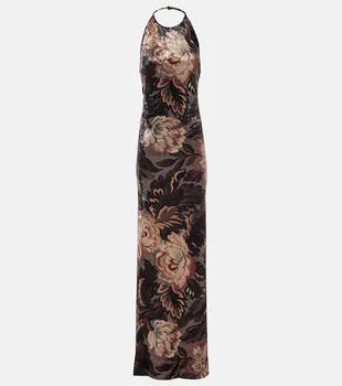 ETRO | Floral halterneck velvet gown