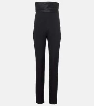 Khaite | Lenro satin-trimmed high-rise slim pants