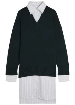 Stella McCartney | Layered wool and silk-blend mini shirt dress