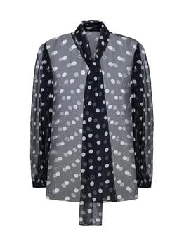 Dolce
Gabbana | Dolce
Gabbana Polka-Dot Printed Chiffon Pussy-Bow Blouse