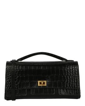 Balenciaga | Bel Air Small Croc-Embossed Leather Clutch Bag