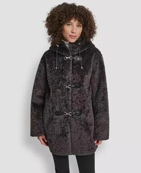 Women's Shearling Hooded Toggle Coat