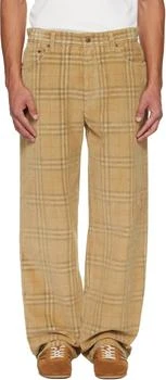 Burberry | Beige Check Corduroy Trousers
