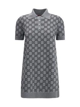 Gucci | Gucci Allover GG Patterned Short-Sleeved Polo Dress