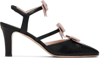 Valentino | Black Slingback Leather Bow Heels