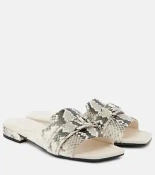 Jimmy Choo | Nako snake-effect leather slides