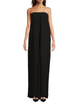 Valentino | Off-The-Shoulder Draped Silk Jumpsuit