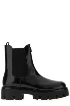 Prada | Prada Logo Plaque Slip-On Chelsea Boots