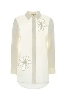 Fendi | Fendi Long Sleeved Cut-Out Detailed Poplin Shirt