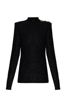 Balmain | Balmain High Neck Monogram-Pattern Top