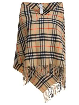 Burberry | Burberry Checked Fringed-Edge Cape