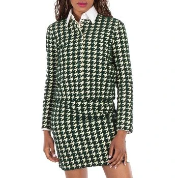 Burberry | Burberry Houndstooth Cotton-Blend Cardigan, Size Large