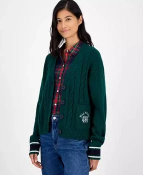 Tommy Hilfiger Women
s Cable-Knit Varsity Cardigan