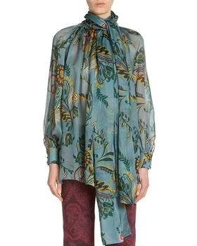 ETRO | Silk Printed Scarf Neck Blouse