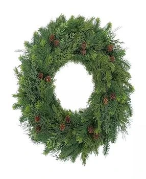 Puleo 24" Artificial Christmas Wreath with Pinecones