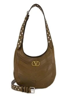 Valentino | Valentino Chevron-Patterned Logo Plaque Shoulder Bag