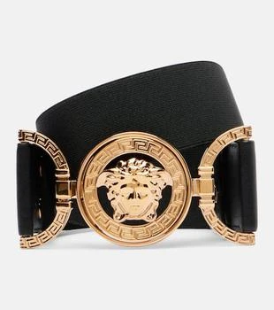 Versace | Medusa 
95 leather-trimmed belt