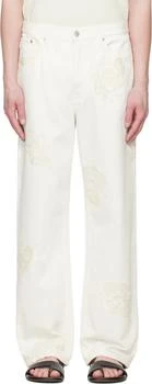 Dries Van Noten | Off-White Embroidered Pattern Jeans