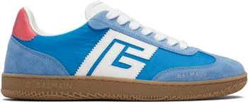 Balmain | Blue Swan Suede 
Nylon Sneakers
