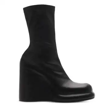Burberry | Burberry High Wedge Heel Pillar Boots, Brand Size 39 ( US Size 9 )