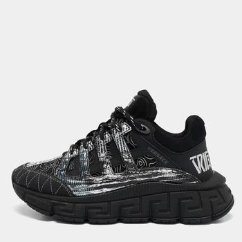 Versace | Versace Trigreca Size 35 Black Canvas and Leather Low Top Sneakers