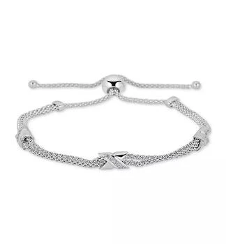 Diamond X Bolo Bracelet (1/8 ct. t.w.) in Sterling Silver